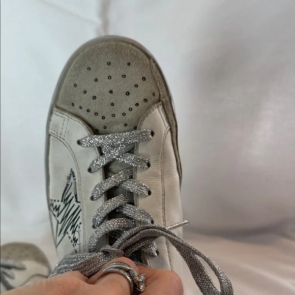 Golden Goose White and Gray Sneakers - Picture 8 of 10